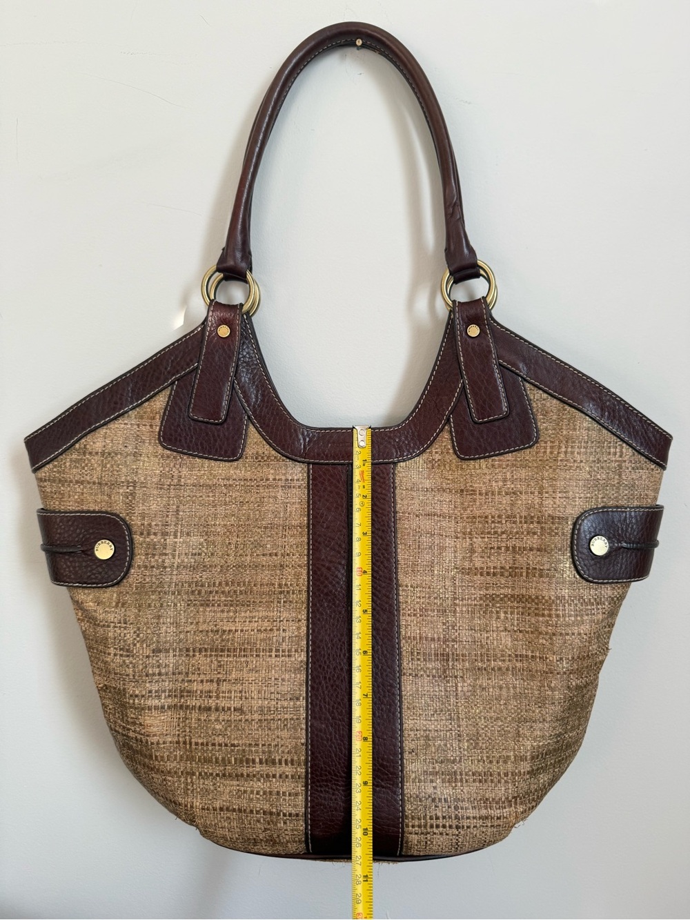 Burberry London Raffia Dark Brown Bucket Bag - Picture 15 of 16